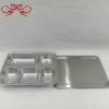 DF99121304 stainless steel plate, square thickened and deepened with lid, children and students lunch box tableware, compartmentalized plate, DF TRADINGHOUSE details Picture
